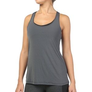 Beyond Yoga Sleek Stripe Gray Racerback Tank